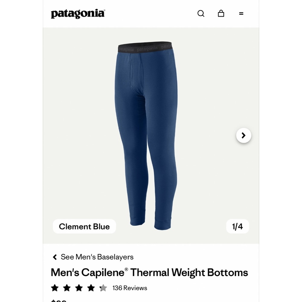 Patagonia Capilene thermal weight bottoms